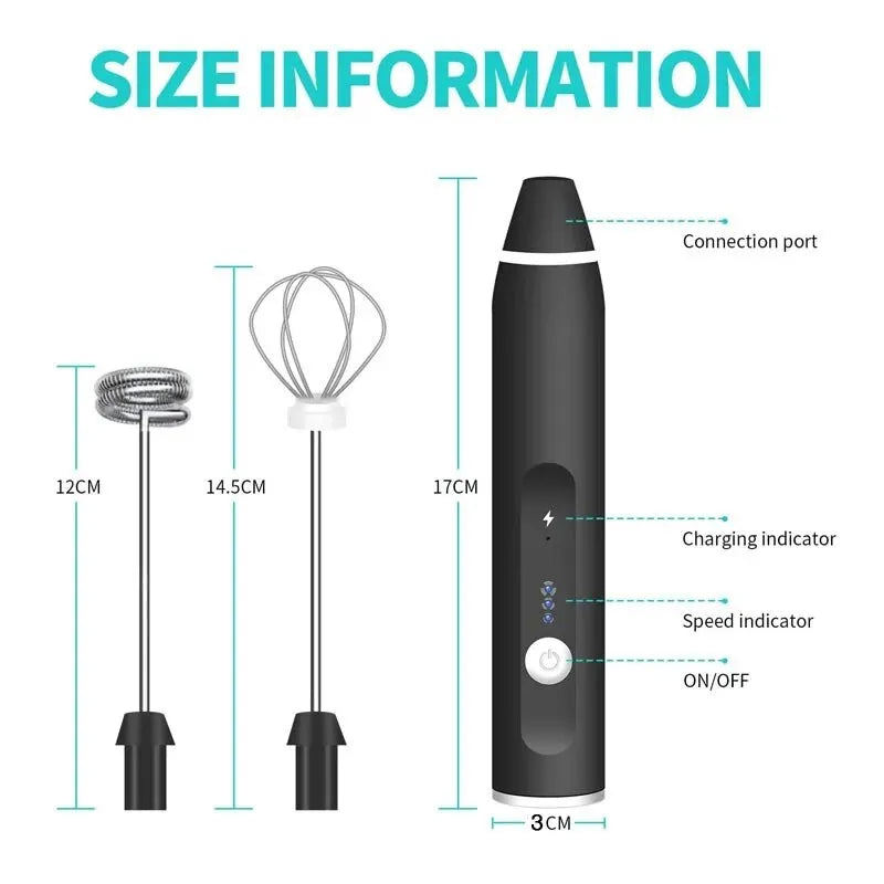Portable Electric Milk Frother and Handheld Blender