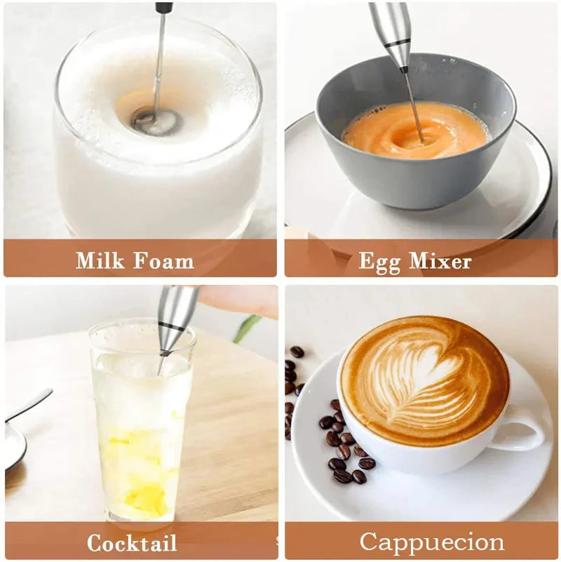 Portable Electric Milk Frother and Handheld Blender