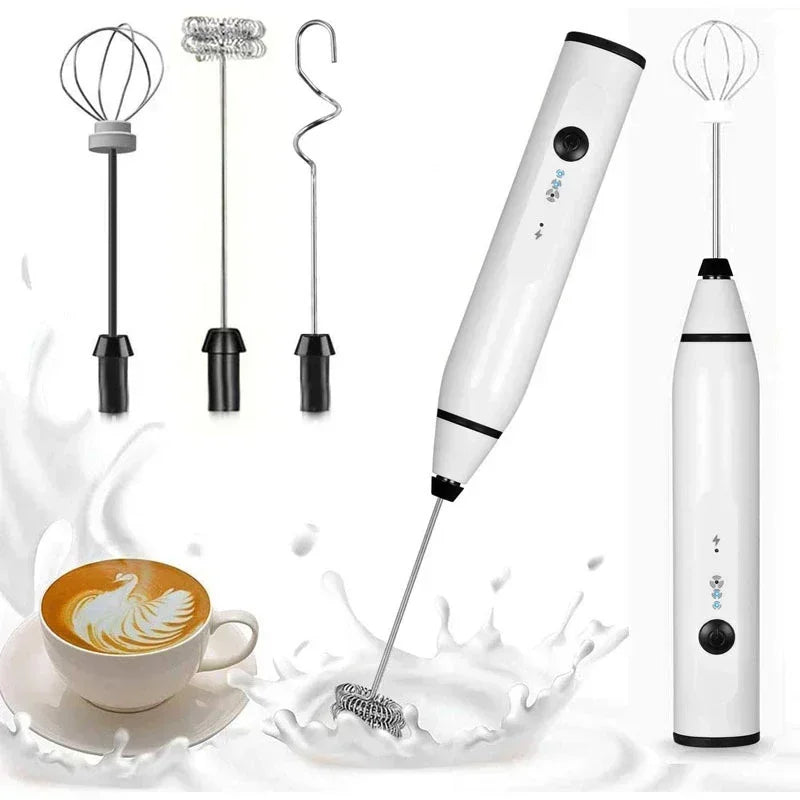 USB Electric Milk Frother and Handheld Blender
