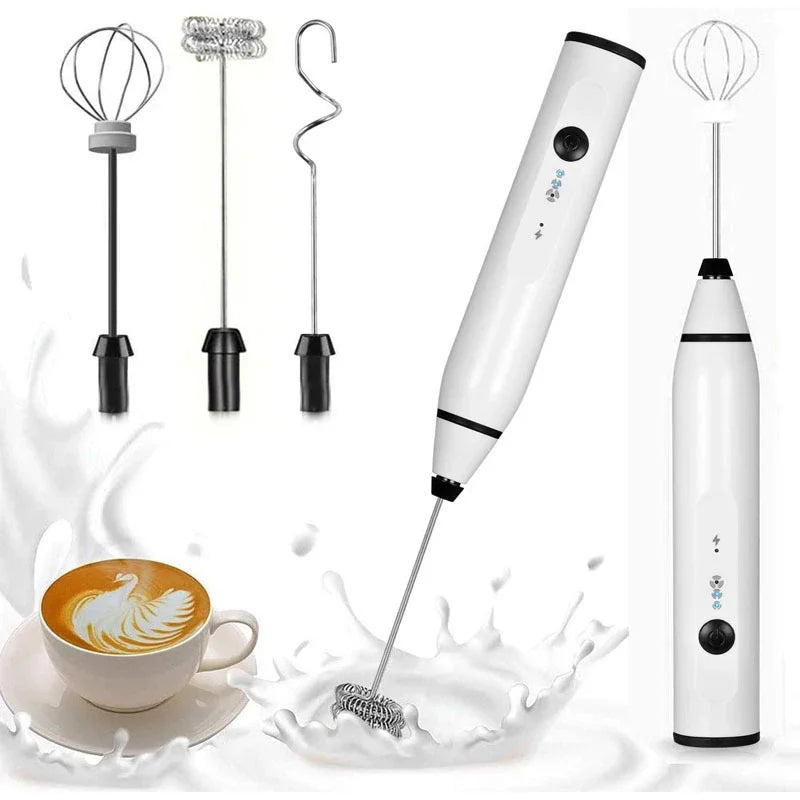 USB Electric Milk Frother and Handheld Blender